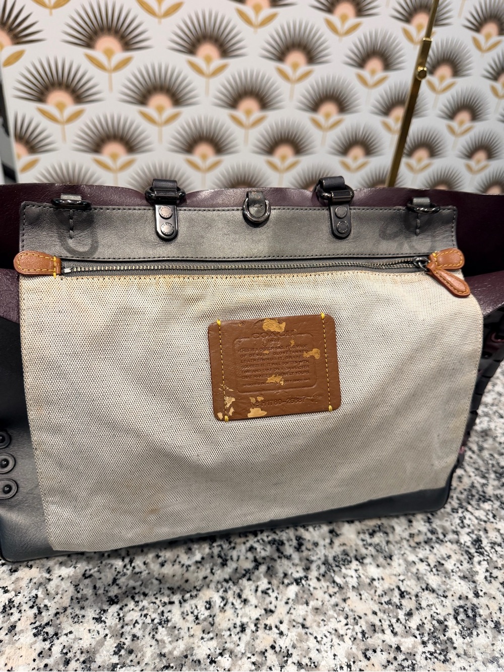 1941 Coach Leather Tote Bag with Side Lace Details - Picture 7 of 8
